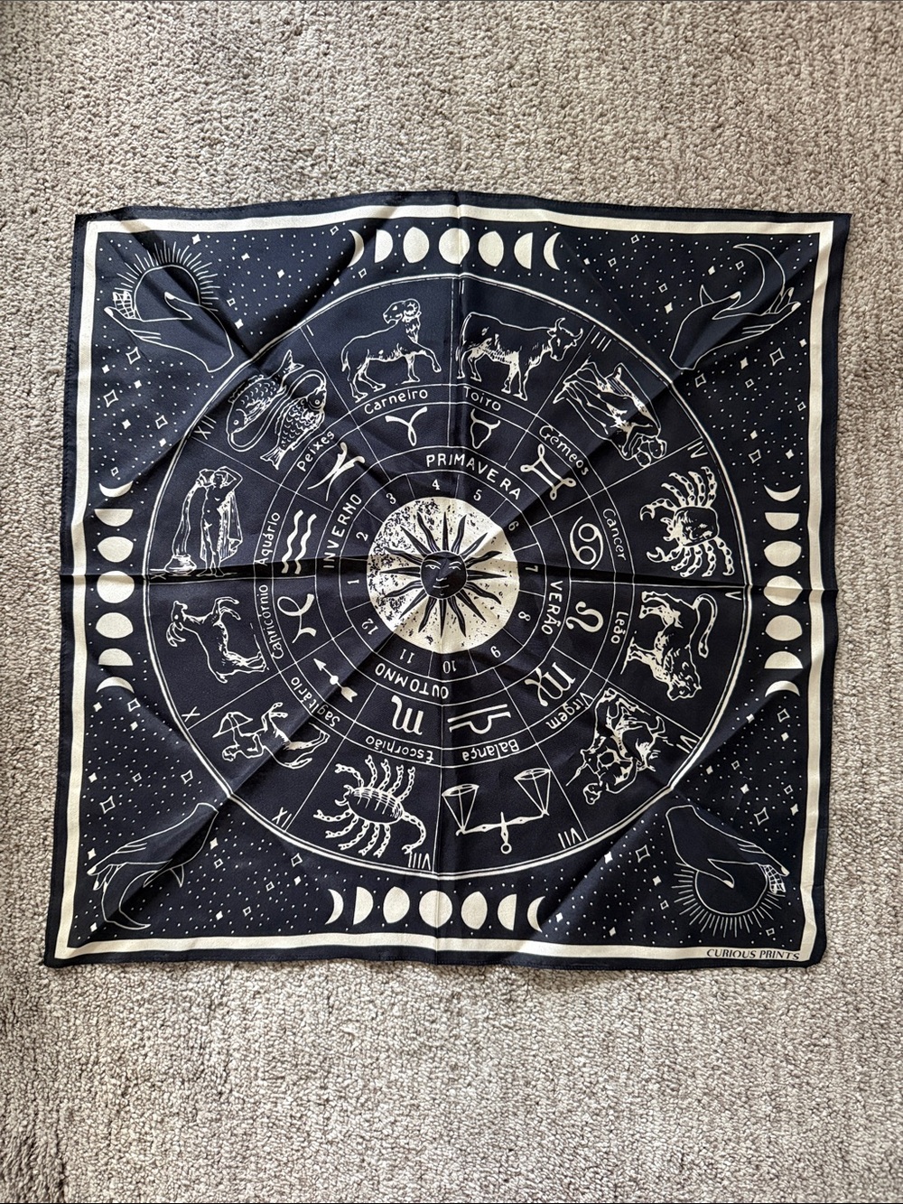 Killstar Black and Cream Zodiac Scarf Wrap